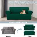 LURKA Stretch Loveseat Sofa Slipcovers 1 Piece Couch Covers for Sofa Furniture Protector Full Sofa Covers with Elastic Bottom for Kids and Dog (Dark Green, Medium)