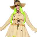 Leg Avenue Women's 3 Pc Bugged Out Baddie Costume with Dress, Choker, Hat (1X/2X)