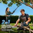 2-in-1 Cordless 8 Inch Pole Saw & Mini Chainsaw for Makita 18V Battery(NOT Included), Electric Chain Saw 15Ft Max Reach, Multi-Angle Power Chainsaw w/Pole for Tree Trimming, Wood Cutting