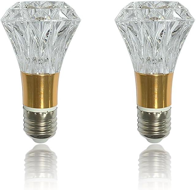 2 Pcs 5W E26 Decorative LED Bulb, 85-265V Wide Voltage, 3000K Warm Light, Crystal Edison Style Light for Home/Restaurant/Bar (B009)