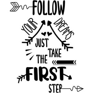 Joyful Adventure Wall Decal Follow Your Dreams Cute Arrow Designs with Quote Size: 24 Inch X 30 Inch