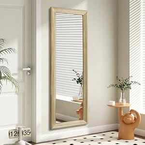 AAZZKANG Full Length Door Mirror Wooden Frame Large Mirrors for Wall 43"x14" Rectangular for Bedroom Living Room Bathroom Dressing Room Entryway
