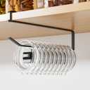 Tumbler Lid Organizer Inside Cabinet,6PCS Coffee Mug Holder, Space Saving Cup Rack for Kitchen Storage Organization, Paper Towel Holder Under Cabinet