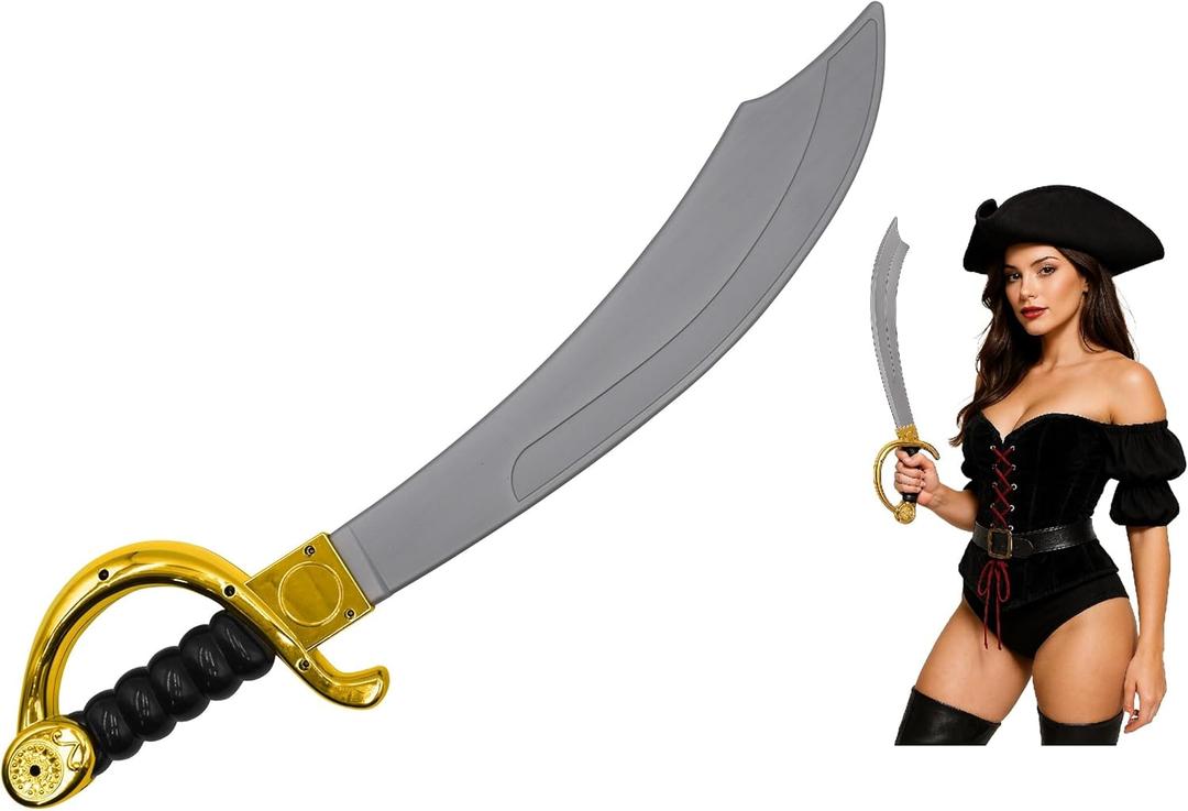 Nicky Bigs Novelties Deluxe Plastic Pirate Sword Buccaneer Cutlass Prop Weapon Costume