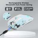 Bluetooth Wireless Mouse,4 Modes Mouse(BT5.2 & BT3.0 + USB-A & USB Type-C Mouse for Mac/MacBook Pro/MacBook pro/MacBook Air/PC/Mac/Laptop/Apple/ipad/Computer (Blue)