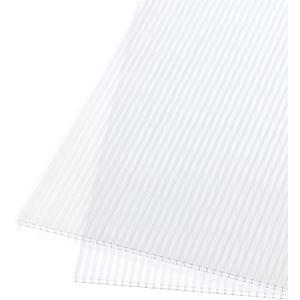 BPS 6Pcs 24'' (W) x 48'' (L) x 0.2'' Polycarbonate Panels, Waterproof UV Protected Reinforced Sheets, Outdoor Greenhouse and Gazebo Covering, Twin-Wall Clear Sheets