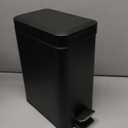 Reli. Small Trash Can with Lid, 1.3 Gallon (5 Liter) | Stainless Steel (Matte Black) | Small Bathroom Trash Can | Step Pedal Garbage Bin with Removable Bucket, Kitchen | Rectangular Metal Bin