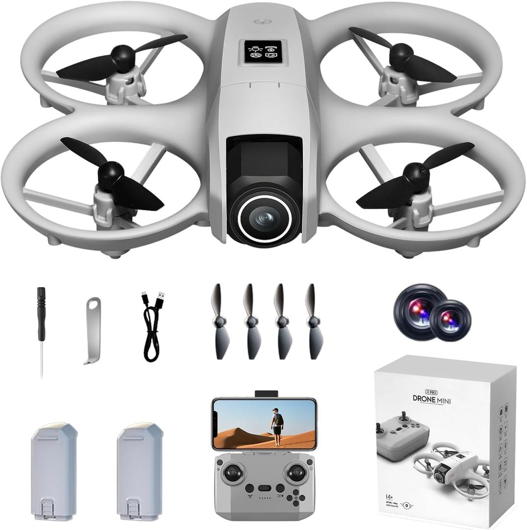 Drone with HD Camera for Beginners Adults, Under 249g Lightweight Mini Drones with Body Lights 360 Rolling One-Key Takeoff/Landing, Headless Mode, I1 Pro Mini RC Quadcopter Cool Birthday Gift