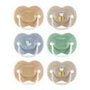 Tommee Tippee Anytime Matte Pacifier, 18-36 Months, Symmetrical Baglet, BPA-Free Binkies, Blue/Green/Grey, Pack of 6