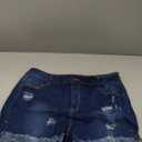 luvamia Women's Casual Mid Rise Denim Shorts Stretch Ripped Raw Hem Jean Shorts, Size: XL