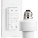 DEWENWILS Remote Control Light Socket with Dimmer, Wall Mounted Wireless Light Switch with 100FT Range & E26/E27 Socket, Wireless Light Bulbs Socket Switch for Closet, Garage, Basement, ETL Listed