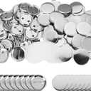 100 Pieces Blank Button Badge Parts for Button Maker Machine, Metal Shells Metal Back Cover and Clear Mylar Components, DIY Crafts Arts Supplies for Presents, Souvenirs (25mm)