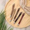 Kosiz 50 Pcs Teacher Pens Gifts Bulk Appreciation Inspirational Pens Bamboo Ballpoint Thank You Gifts for Teacher from Students Office Supplies Thanksgiving Christmas Party Favors(Multicolor)