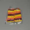 Striped Thigh High Socks, Halloween Witch Stockings Costume Accessories for Women, Over Knee High Socks Leg Warmers (Orange Yellow Red Stripes)
