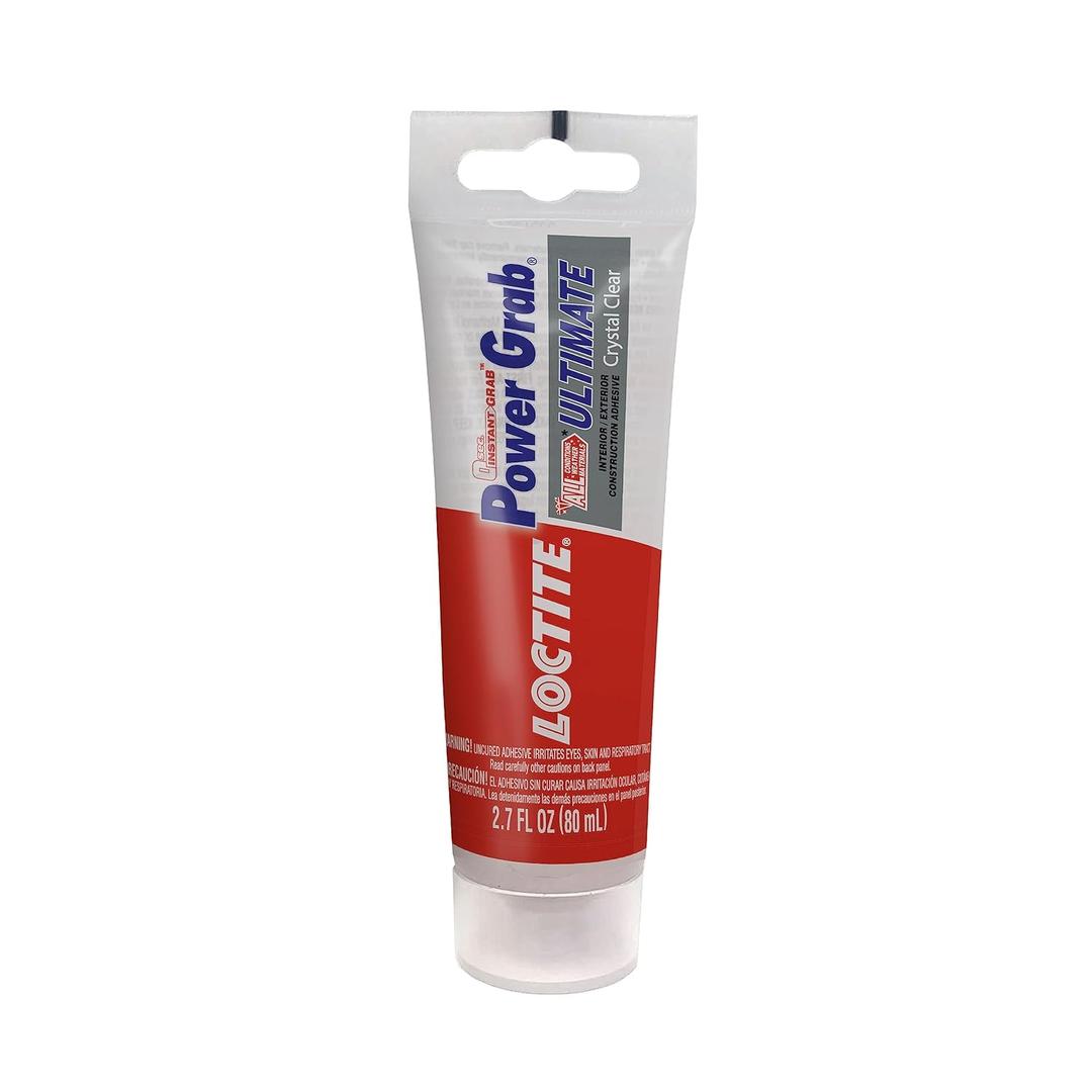 Loctite Power Grab Ultimate Crystal Clear Construction Adhesive, 2.7 fl oz, Tube 1-Pack