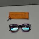 AQWANO Stylish Oversized Reading Glasses for Women Fashion Designer Readers Blue Light Square Computer Glases (Purple)