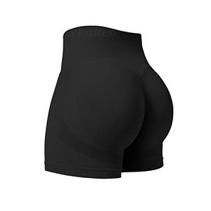 YEOREO Professional Women Workout Shorts 3.6" Scrunch Shorts Seamless High Waisted Contour Gym Yoga Biker Shorts Black,S