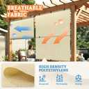 Roller Shades 8'W x 6'H Patio Cordless Blackout Roll Up Shades, Exterior Foldable Roller Blinds UV Block Shade Cloth Roll for Outdoor Indoor Windows Gazebo Porch Pergola Balcony, Beige, 96"W x 72"H