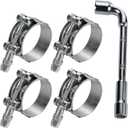 4 Pack 1.25 Inch T Bolt Hose Clamps Working Range 40-46mm for 1.25 Inch Hose ID, Stainless Steel Turbo Intake Intercooler Clamps