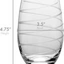 4 x Mikasa Cheers Stemless Wine Glasses, Set of 4, 17-Ounce Clear Glasses, Durable and Elegant, Perfect for Red or White Wine, Dishwasher Safe