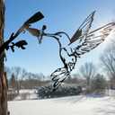 Renovatio Metal Bird Decor, Hummingbird Gifts for Mom Enchanting Hummingbird Decoration, Metal Wall Art, Outdoor Tree Ornaments  A Unique Garden & Yard Decor (Black)