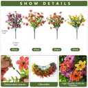 Artificial Flowers for Outdoors Spring Summer Decoration, 12 Bundles Fake Plants UV Resistant Realistic Faux Flower Silk Daisy with Eucalyptus Stem for Patio Planter Porch Yard Window Box Balcony