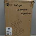 2 Pack Under Sink Organizer 2 Tier Sliding Cabinet Organizers Multi-Purpose Sink Storage Basket L-Shape Narrow Space Storage Shelves with 4 Hook for Kitchen Bathroom Drawer, Black