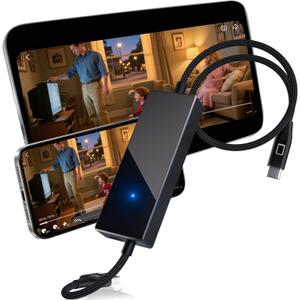 Wireless CarPlay Adapter with Video Control, Mirror & Swipe via Car Touchscreen, Bi-Directional Mirroring, Dual Modes, Plug & Play, No App Needed, Gray