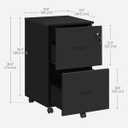 VASAGLE 2-Drawer File Cabinet, Locking Filing Cabinet for Home Office, Small Rolling Printer Stand, A4, Letter-Size Hanging Files, Assembly Required, Black ULCD027T16V2, 16.9"D x 17.5"W x 28.3"H