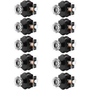 Orger Octagonal Crystal Door Knobs 10 Pack, Interior Privacy Door Handle for Bed/Bathroom with Pin Lock Inside, Black Vintage Rosette Door Knob with Heavy Duty Genuine Glass