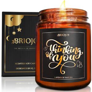 Thinking of You Scented Candle Gifts for Women Men - Unique Friendship Gifts for Best Friend - Relaxing Aromatherapy Gift for Her Him - Lavender Vanilla Essential Oil Soy Wax Candle for Home