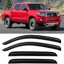 Window Rain Guards Visors for 2005-2015 Toyota Tacoma Double Cab, Out-Channel Window Vent Wind Shades Deflectors Shield for 05-15 Tacoma 4 Full-Size Cab