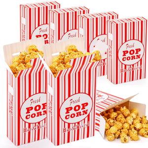 Bekith 100 Pack Paper Popcorn Boxes, Close-Top Popcorn Containers Cups Bucket for Movie Party and Theater Night