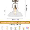 WILON Semi Flush Mount Ceiling Light Fixture, Brushed Nickel Farmhouse Light Fixtures with Clear Glass Shade, Modern Vintage Ceiling Lamp for Kitchen Island Sink Foyer Bathroom Entryway Laundry Room