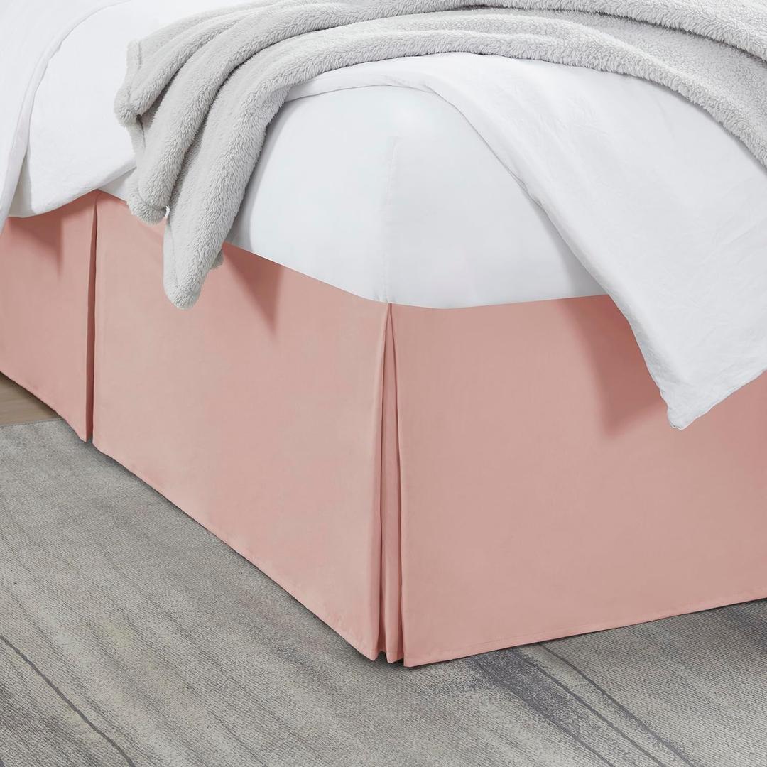 Nestl Taupe Bed Skirt Queen Size - Queen Bed Skirt 14 Inch Drop - Brushed Microfiber Bed Skirts - Hotel Quality Pleated Bed Skirt - Shrinkage & Fade Resistant
