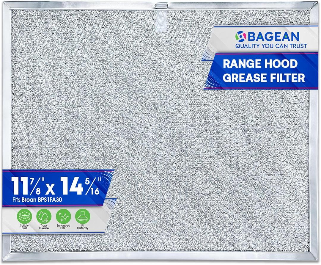 Bagean Stove Hood Vent Filter 11.8" x 14.3" BPS1FA30 - Compatible with NuTone Allure & Broan Range Hood Filter Replacement 99010299 - Fits QS1 QS2 30" Hoods - Blocks Grease & Filters Oven Air (1-Pk)