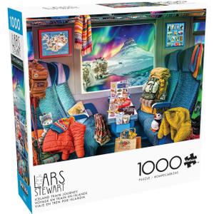 Buffalo Games Jigsaw Puzzles for Adults 1000 Pieces - Lars Stewart - Iceland Train Journey - Hard Adult Puzzle with Reference Poster, Fun, Unique & Challenging for All Abilities, Large 26.75 x 19.75
