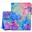 KEROM Case for Fire HD 10 Tablet (9th/7th/5th Generation, 2019/2017/2015 Release), PU Leather Folio Stand Protective Cover Case with Auto Wake/Sleep, Card Slot, Pen Holder - Colorful Marble
