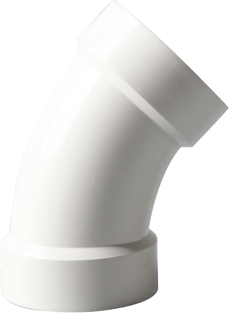 Rainbow Dream 4 Inch DWV 45 Degree PVC Pipe Elbow - 1pc, White