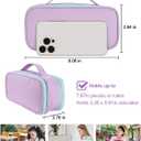 Amersun Large Capacity Pencil Case Pouch for Girl, Student, Women, Teen - Multi-Compartment, High Storage, Marker Pen Stationery Box Bag Organizer Holder for School College Office (Purple)