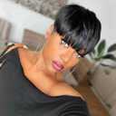 Short Pixie Cut Wigs for Black Women Short Black Pixie Wig Synthetic Short Straight Hair Wigs for Black Women Natural Black Hairut Wig None Lace Front Wig(Natural Black)