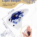 LMS 6 Hole Ceramic Strawfire Mini Ocarina Legend of Zelda Triforce Design with Free Tutorial Songbook (Blue & white)