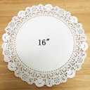 PEPPERLONELY 25 PC White Round Greaseproof Doilies, 16 Inch