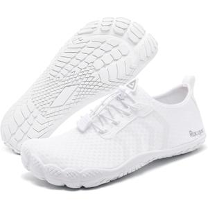 Racqua Water Shoes Quick Dry Lightweight Outdoor Barefoot Sport Swim Shoes (8 Women/7 Men, Wz1115-white35)