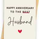 4 x Anniversary Card to Husband | Happy Anniversary Card & Gifts for Men, Husband, Him | Wedding