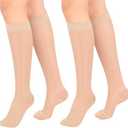 15-20mmHg Knee High Sheer Compression Socks, Compression Socks for Women, Medical Compression Stockings for Teachers, Nurses, Traveler L/XL