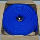 LINEX 2 IN x 100 FT Pool Backwash Hose - Heavy Duty Reinforced PVC Drain above Ground Swimming Pool Hoses, Flat Water Hose for Sump Pump Waste Discharge & Sand Filter Drainage, with Clamp (Blue)