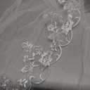 Ursumy Bride Wedding Lace Veil Short Waist Veils 2 Tier Soft Tulle Veil Bridal Veils with Comb (Ivory)