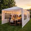 HOTEEL 10x30FT Party Tent with 8 Removable Sidewalls for Parties Carpas para Fiestas, Weddings, BBQ, Waterproof Outdoor Event Canopy, Patio Camping Gazebo, White