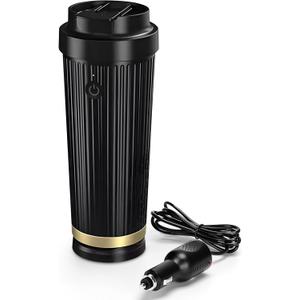 Heated Cup,Car Cup Holder,Intelligent Cooler Mug|One Touch Switch|12 OZ Coffee Mug|Car Smart Heating & Cooling Bottle,Car Coffee Warmer,Chirstmas Gift for Parents and Friends (Black)